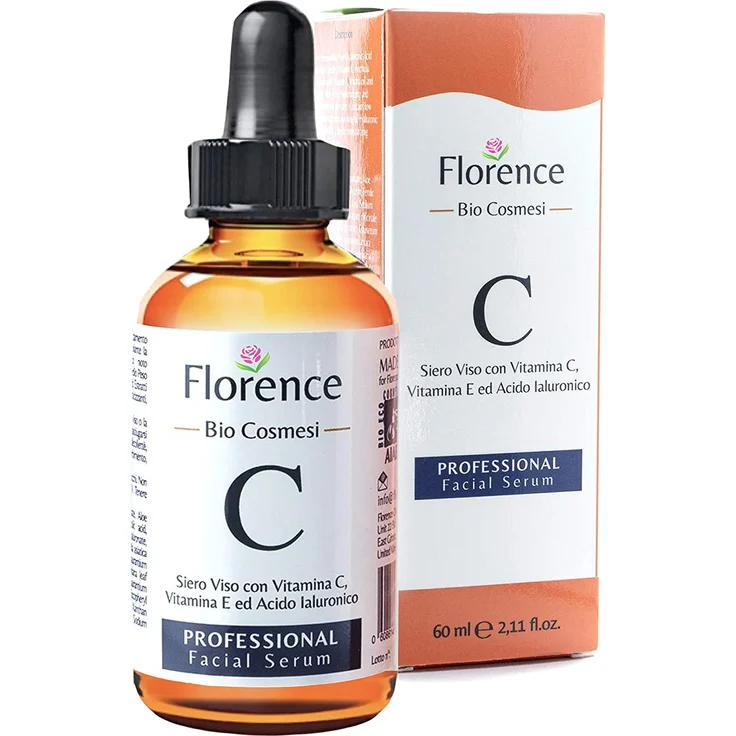 Florence BIO Hyaluron Serum mit Vitamin C/E hochkonzentriert für den Dermaroller geeignet mit organischen Anti-Aging Inhaltsstoffen – Bild 1