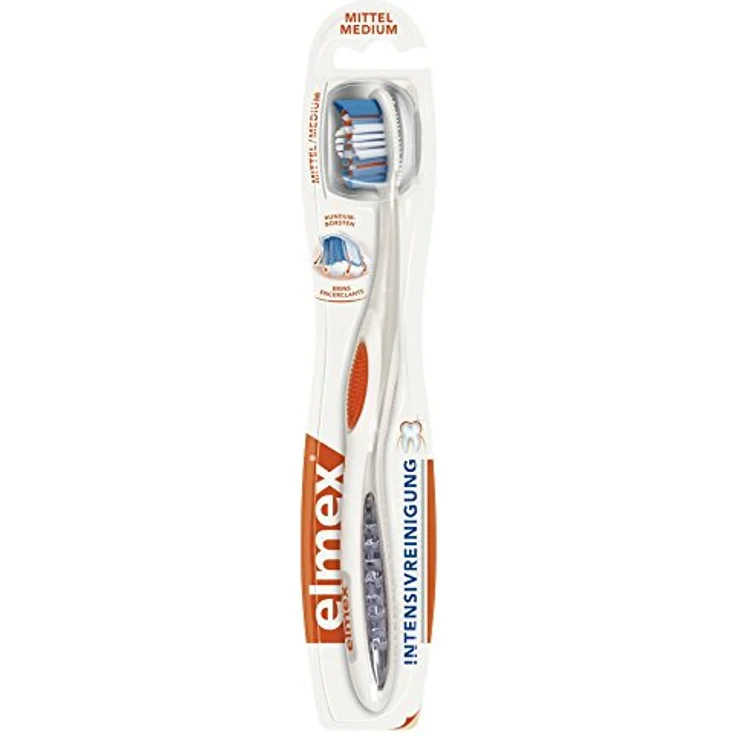Elmex INTENSIVREINIGUNG Zahnbürste mittel, 1 Stück, Intensive Reinigung mit innovativen Rundum-Borsten – Bild 1