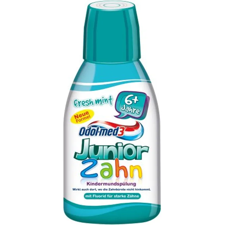 Odol-med 3 Mundspülung Junior Fresh Mint, 300 ml, stärkt die neuen, bleibenden Zähne