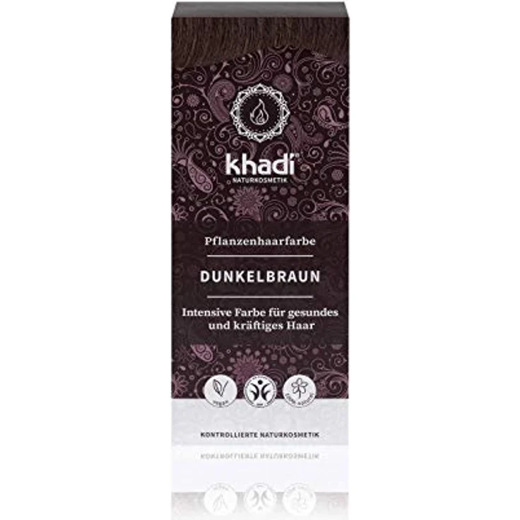 Khadi Pflanzenhaarfarbe Dunkelbraun 100 g – Bild 1