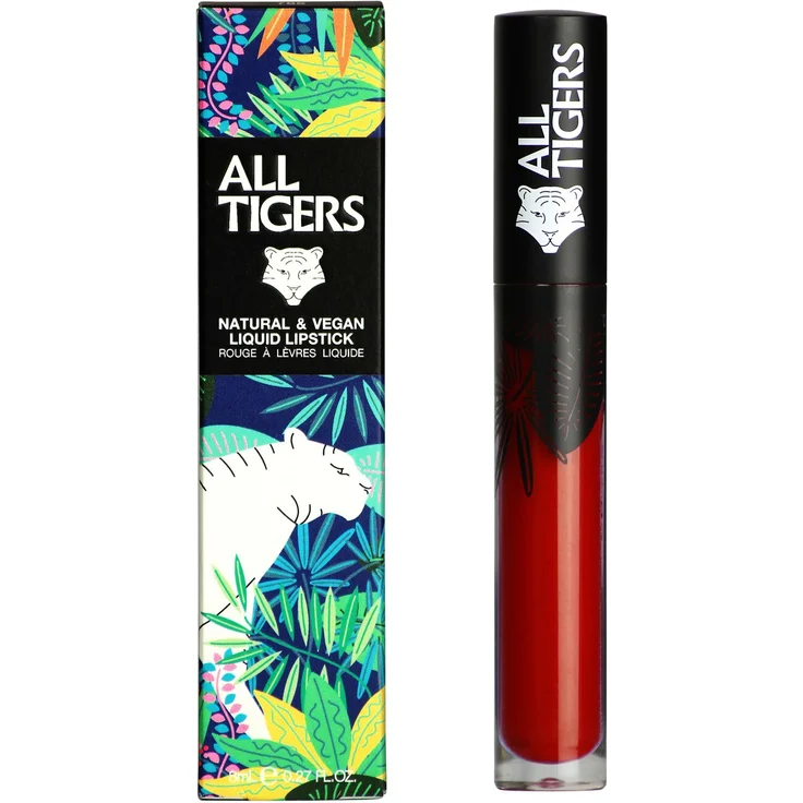 All Tigers Lippen Natural and Vegan Lipstick Lippenstift 887 Burgundy Red 8 ml – Bild 1
