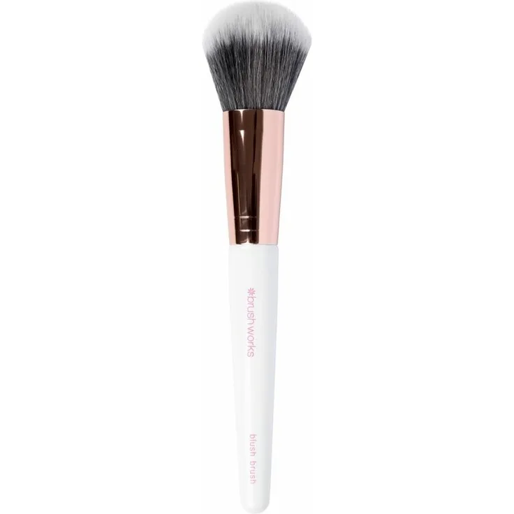 Brushworks - Blush Brush White & Gold Make-up Pinsel, Rouge, geeignet für Rouge, Dekorative Kosmetik Make-up Accessoires