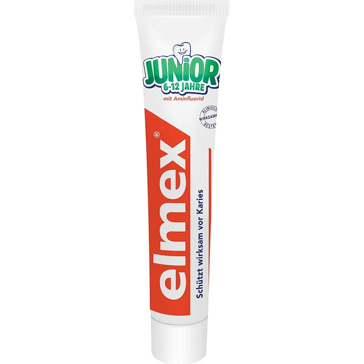 Elmex JUNIOR Zahnpasta, 6-12 Jahre, 75 ml, mit Aminfluorid, schützt vor Karies – Bild 1