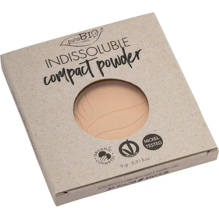 Purobio Kompakte Gesichtspuder-Refill Nr. 01 Neutral 9 g, durchscheinendes und weichzeichnendes Effektpuder
