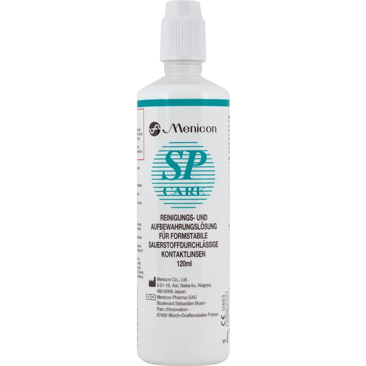 Menicon SP-Care Reinigungs- und Aufbewahrungslösung für Kontaktlinsen - 120ml All-in-One-Lösung zur Reinigung, Desinfektion & Aufbewahrung