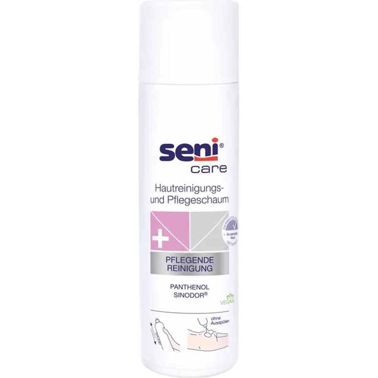 Seni Care Hautreinigungs- und Pflegeschaum enthält Panthenol und Sinodor für empfindliche Haut geeignet 500 ml