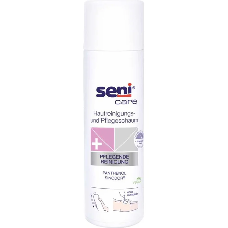 Seni Care Hautreinigungs- und Pflegeschaum enthält Panthenol und Sinodor für empfindliche Haut geeignet 500 ml – Bild 1