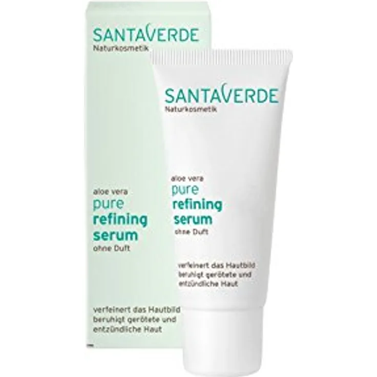 Santaverde Pure Refining Serum ohne Duft 30 ml, optimiert die Fett- und Feuchtigkeitsbalance, mit Aloe Vera Saft, Hyaluron, Nachtkerzenöl und Salicylsäure