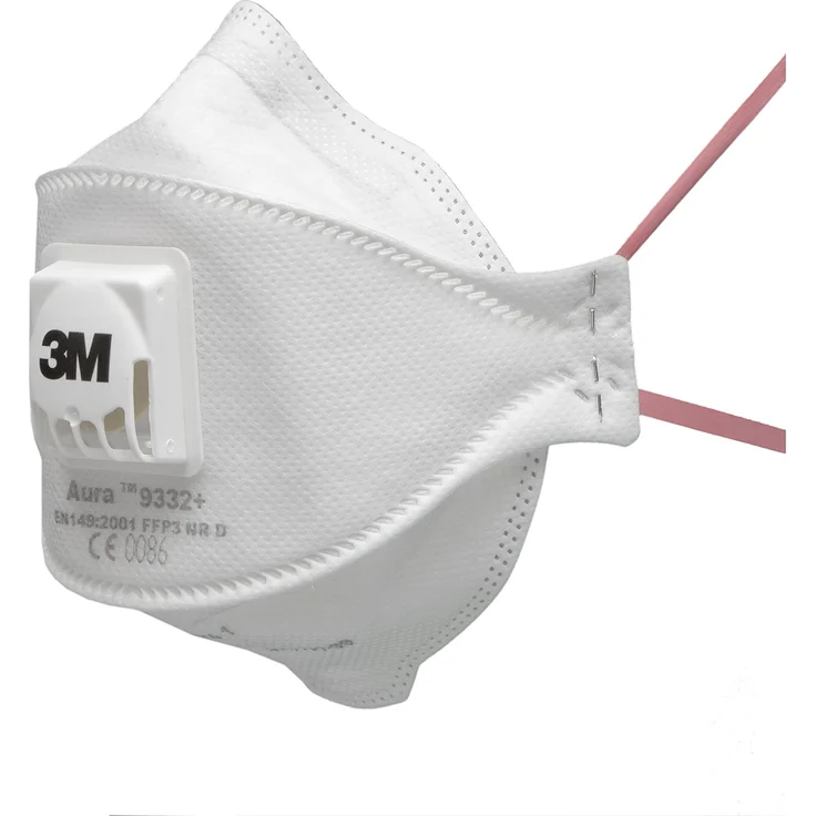 3M Aura Atemschutzmaske 9332+SV / Partikelmaske mit gesteigertem Tragekomfort durch Cool Flow Ausatemventil / Einwegmaske mit höchster Schutzstufe FFP3 für maximalen Atemschutz / 5 Stück