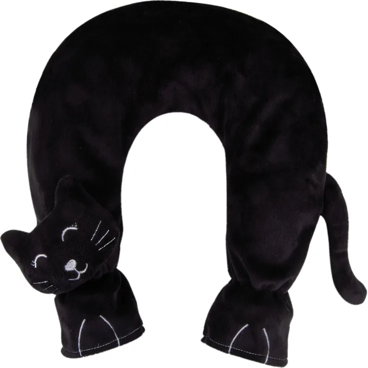 Sänger Nackenwärmflasche Flausch Bezug Katze schwarz Gummiwärmflasche 2L Wärmflasche