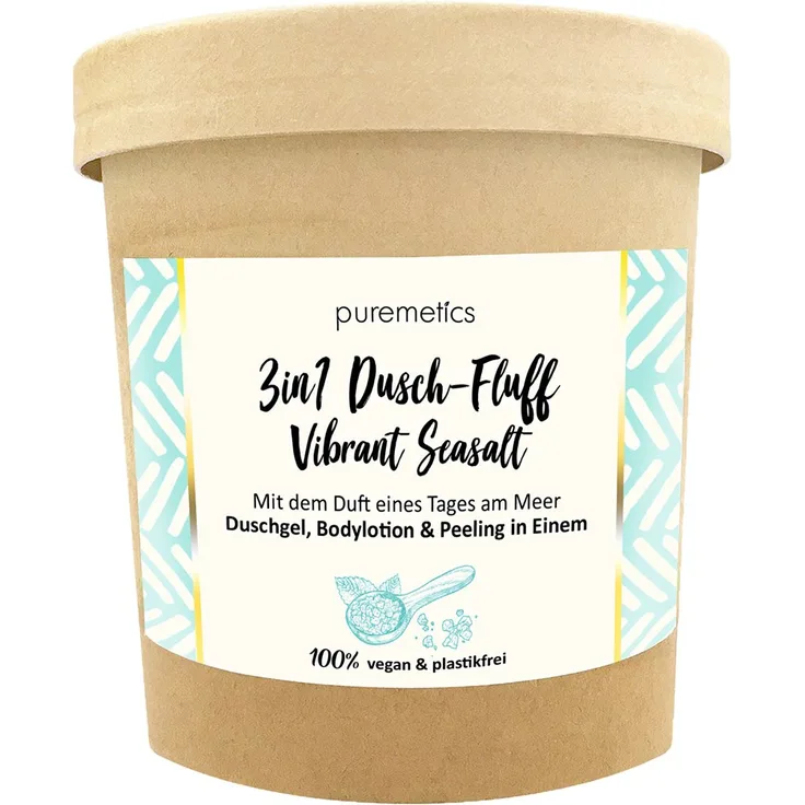 Puremetics 3 in 1 Duschfluff mit Meersalzpeeling Vibrant Seasalt 250 g