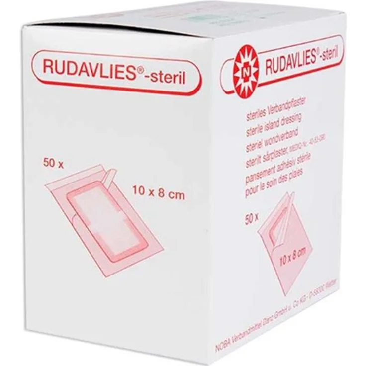 Noba Rudavlies sterile Wundpflaster 50 Stück 10 cm x 8 cm