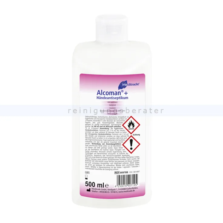 Meditrade Alcoman+ 500 ml Hygienische und chirurgische Händedesinfektion