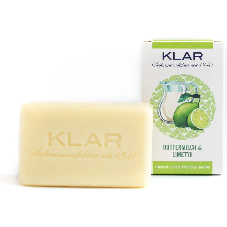 Klar Seifenmanufaktur Buttermilch- & Limettenseife 100 g Palmölfrei für Alle Hauttypen geeignet