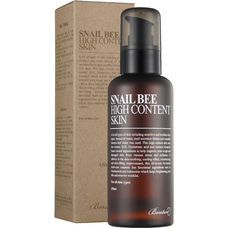 BENTON Snail Bee High Content Skin Gesichtswasser 150 ml mit reinigender Wirkung
