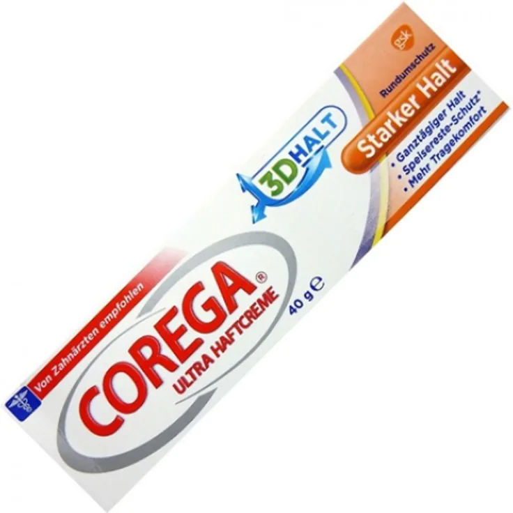 Corega Ultra Haftcreme Starker Halt für Zahnersatz-dritte Zähne 1x40g Haftcreme