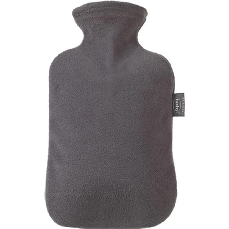 Fashy 6530 21 Wärmflasche, 2.0 L, Vliesbezug, Thermoplast, Anthrazit