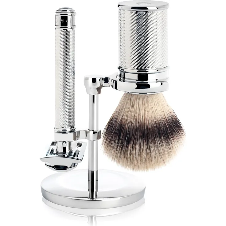 Mühle Traditional verchromtes Metall Silvertip Fibre Rasierset - Preisvergleich