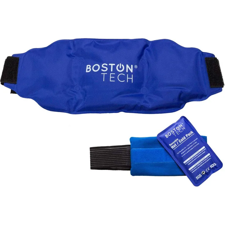 Boston Pak - 2 Kalt Warm Gel Kompresse set. 1 mit verstellbarem Universalgurt und 1 mit Kompressionsband. Wiederverwendbar Ideal als warme Packung oder kalte Kompresse für Muskeln