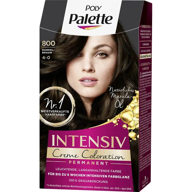 Poly Palette Intensiv Creme Coloration 800/4-0 Dunkelbraun 3 x 115 ml