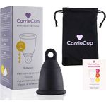 CarrieCup Menstruationstasse L schwarz BPA-frei, latexfrei, medizinkonformes TPE, geeignet für starke Periode 1 Stück