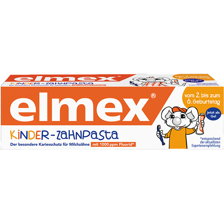 Elmex Kinder Zahnpasta 2 bis 6 Jahre mit Aminfluorid Schutz 50 ml, für saubere & gesunde Zähne