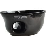 Golddachs Rasiermug schwarz Keramik oval mit Eingriff für gute Handhabung