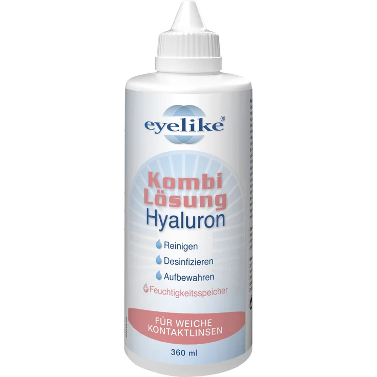 Eyelike Kombilösung Hyaluron 360 ml All-in-One-Lösung zur Reinigung, Desinfektion & Aufbewahrung – Bild 1
