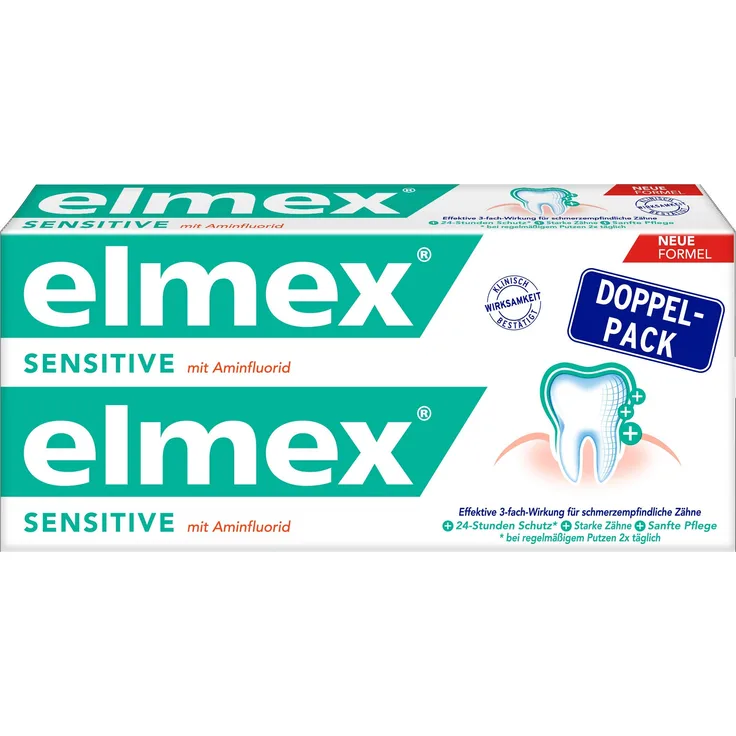 Elmex Sensitive Doppelpack 150 ml, für saubere Zähne & frischen Atem