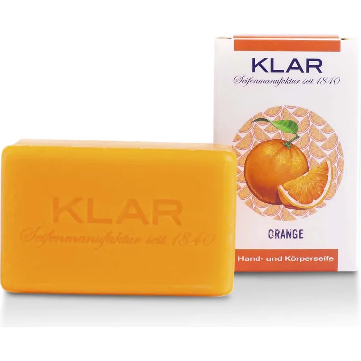 Klar Seifenmanufaktur Orangenseife 100 g Palmölfrei für Alle Hauttypen geeignet