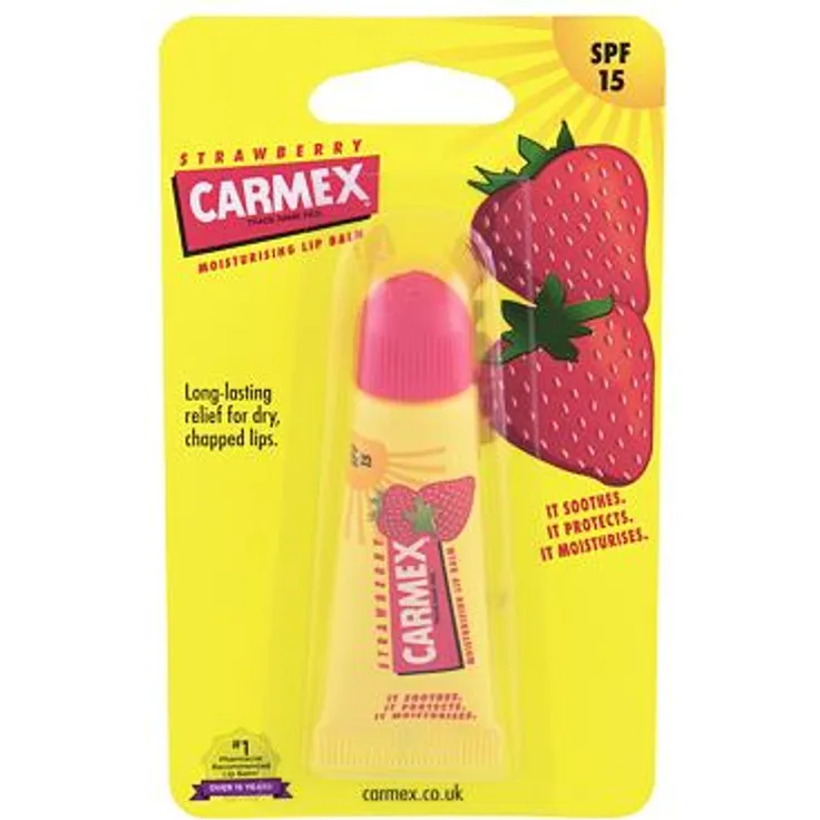 Carmex Strawberry Lindernder Lippenbalsam In Der Tube Mit Erdbeeraroma Spf15 10 g Für Frauen