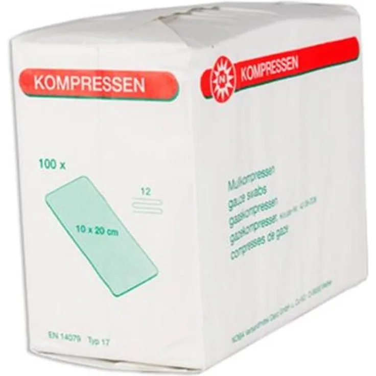 Noba Mullkompressen unsteril 12- lagig 100 Stück 10 x 20 cm