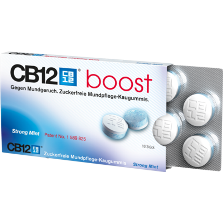 CB12 boost KauGummi 10 Stück, mit Zink, Fluorid und Xylitol sorgt für erstklassigen Atem