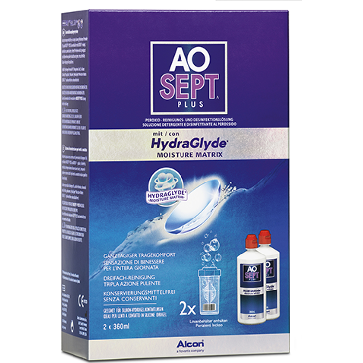 Aosept Plus mit Hydraglyde Kontaktlinsen-Pflegemittel, Vorratspackung, 2 x 360 ml - Preisvergleich