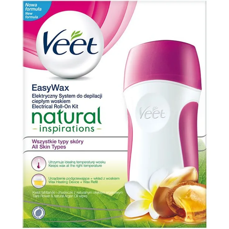 Veet Natural Elektrisches Warmwachs Roll-On Set 50 ml