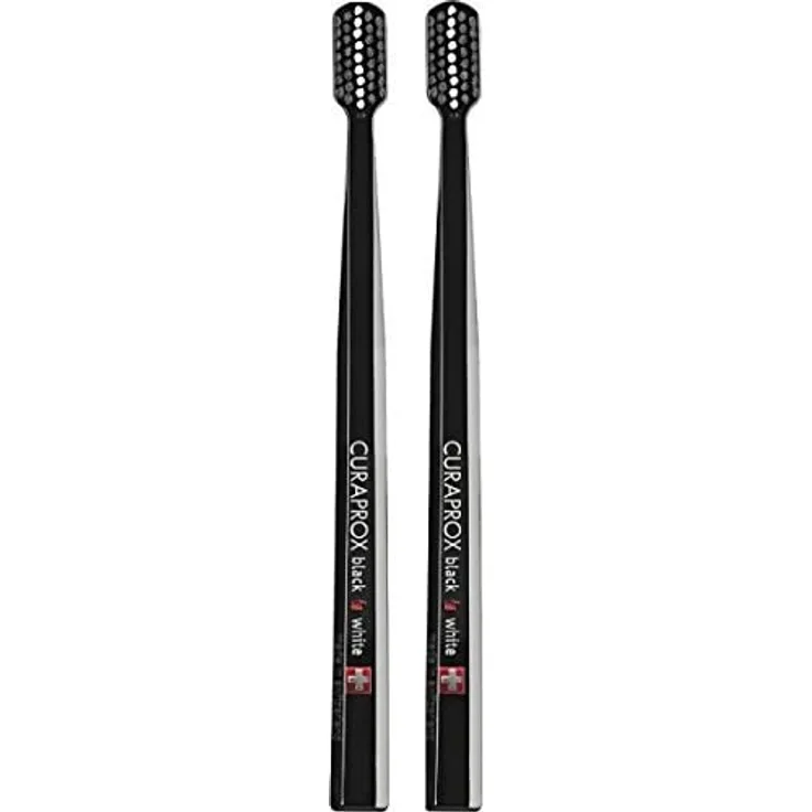 Curaprox Zahnpflege Zahnbürsten Black Is White Zahnbürsten Duopack Black/Black