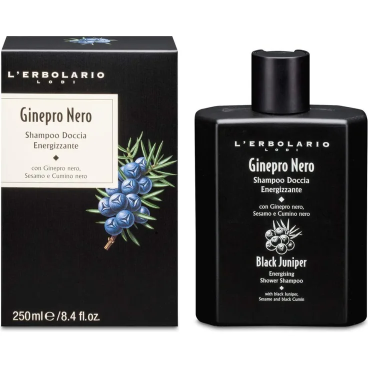 L'Erbolario ginepro Nero Energiespendendes Dusch-Shampoo 250 ml