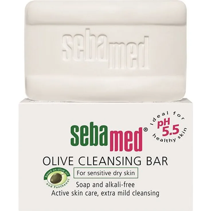 Sebamed Sensitive Skin Olive Cleansing Bar Gesichtsreinigungswürfel 150G mit reinigender Wirkung
