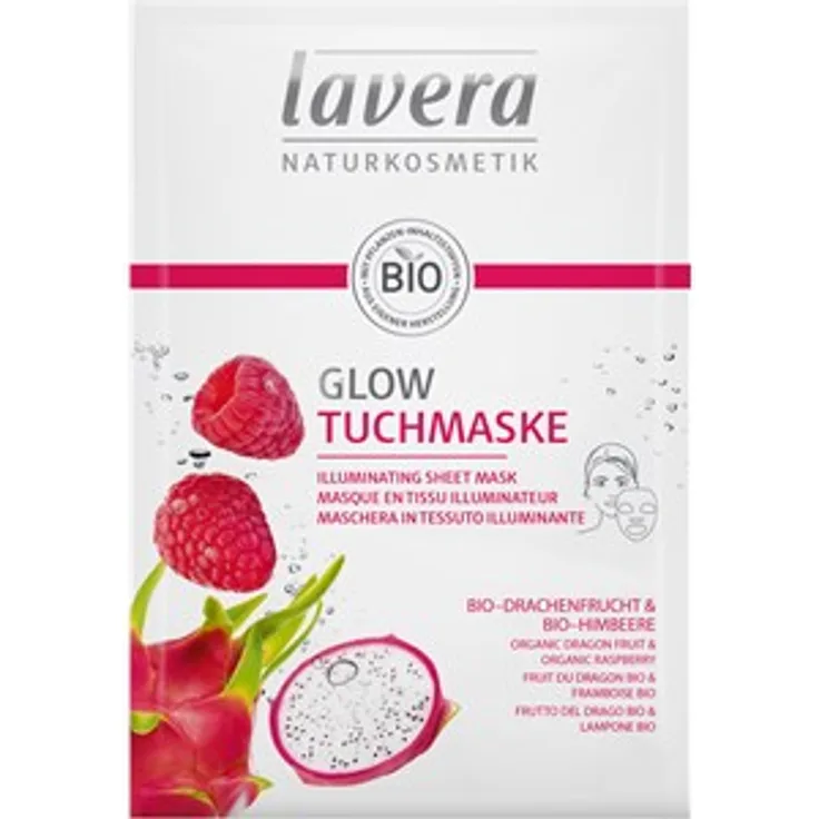 Lavera Gesichtspflege Faces Masken Bio-Drachenfrucht & Bio-Himbeere Glow Tuchmaske 21 ml