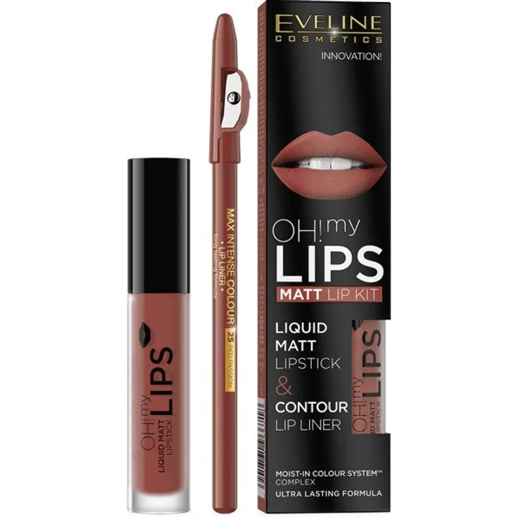 Eveline Oh My Lips Flüssiger Lippenstift + Lipliner 08