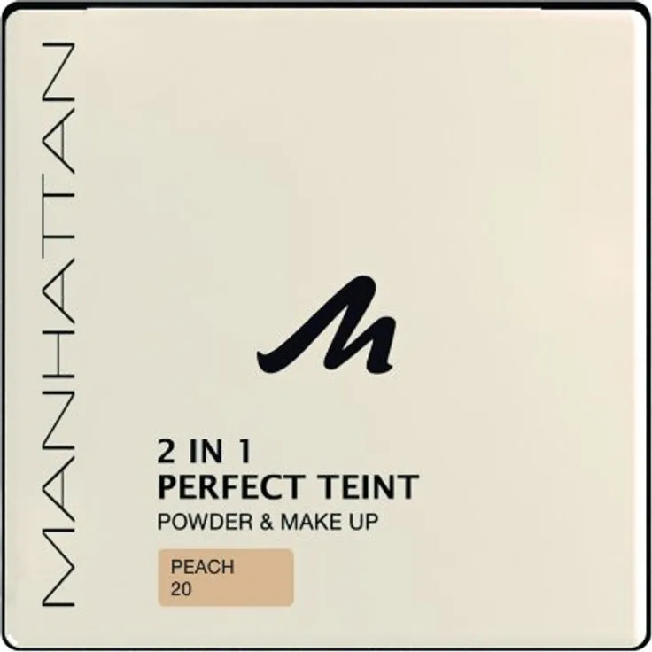 Manhattan Cosmetics 2 In 1 Perfect Teint Powder -Puder Und Make-Up In Einem Für Einen Absolut Ebenmäßigen Teint -Farbe Peach 20 -9 g