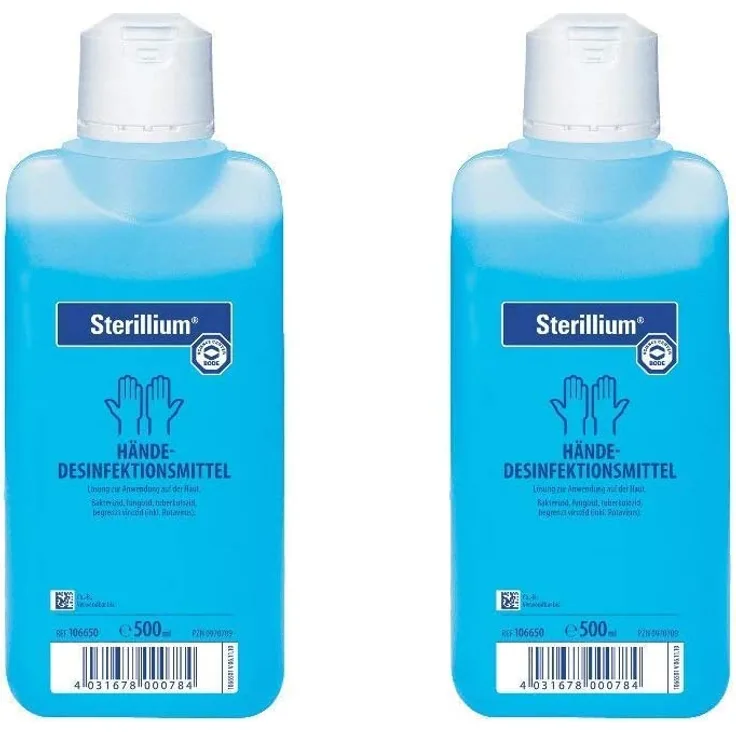 Bode Sterillium Hände-Desinfektionsmittel 500 ml, 2 Stück, insgesamt 1 l, bakterizid, fungizid, tuberkulozid, begrenzt viruzid - Preisvergleich