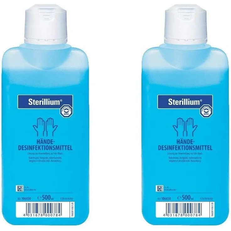 Bode Sterillium Hände-Desinfektionsmittel 500 ml, 2 Stück, insgesamt 1 l, bakterizid, fungizid, tuberkulozid, begrenzt viruzid - Preisvergleich