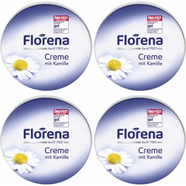 4 x Florena Creme mit Kamille 150 ml Gesichtscreme