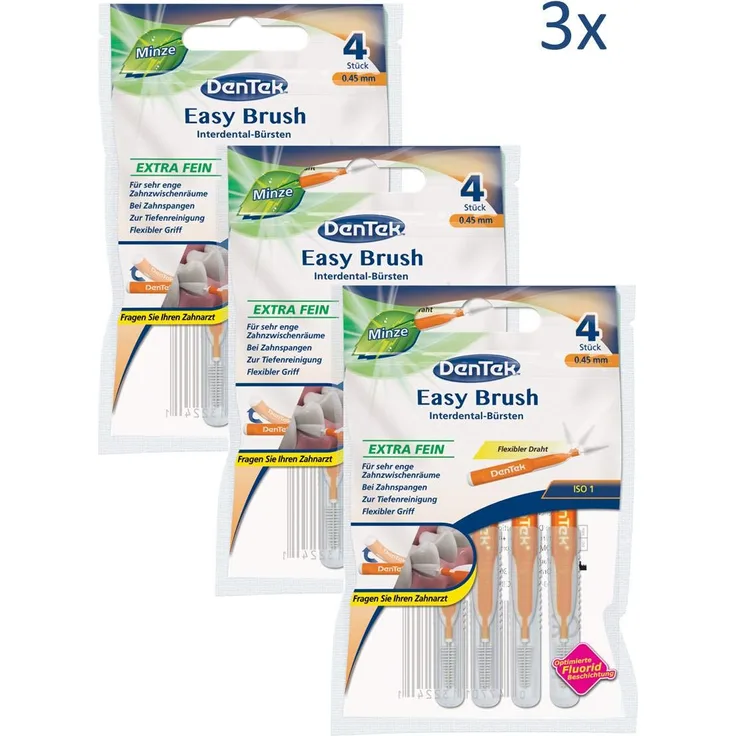 Dentek Easy Brush ISO 1, 3er Pack(3 x 4 Stück)
