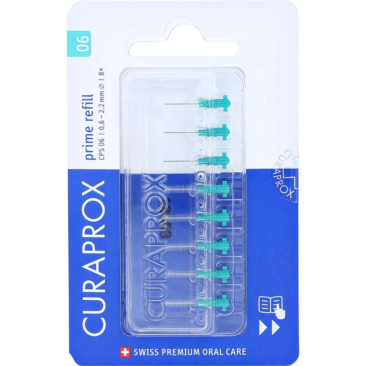 Curaprox CPS 06 prime Interdentalbürsten Refill 8 Stück, zur gründlichen Zahnzwischenraumreinigung – Bild 1