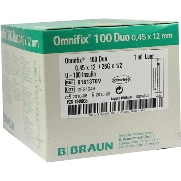 B. Braun Melsungen Omnifix Duo 100 Insulinspr.1 ml 100 ml