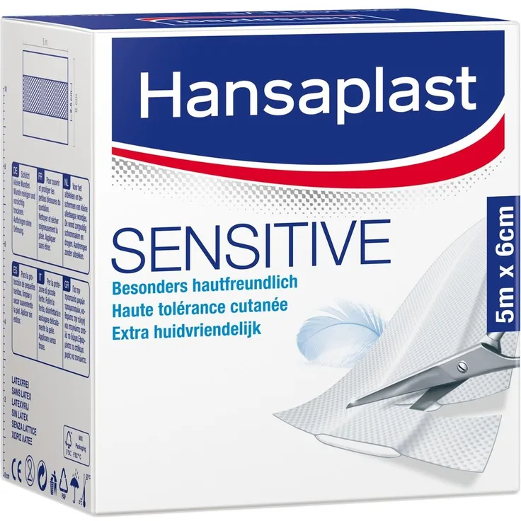 Beiersdorf Hansaplast Sensitive Pflaster 6 cm x 5 m Rolle, 1 Stück