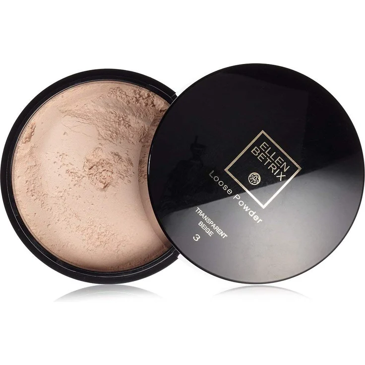 Ellen Betrix Loose Powder Transparent Beige 3 Transparentes Fixing Powder für ein mattes Finish mit praktischer Puderquaste und Cleverem Dosierer 15 g  – Bild 1
