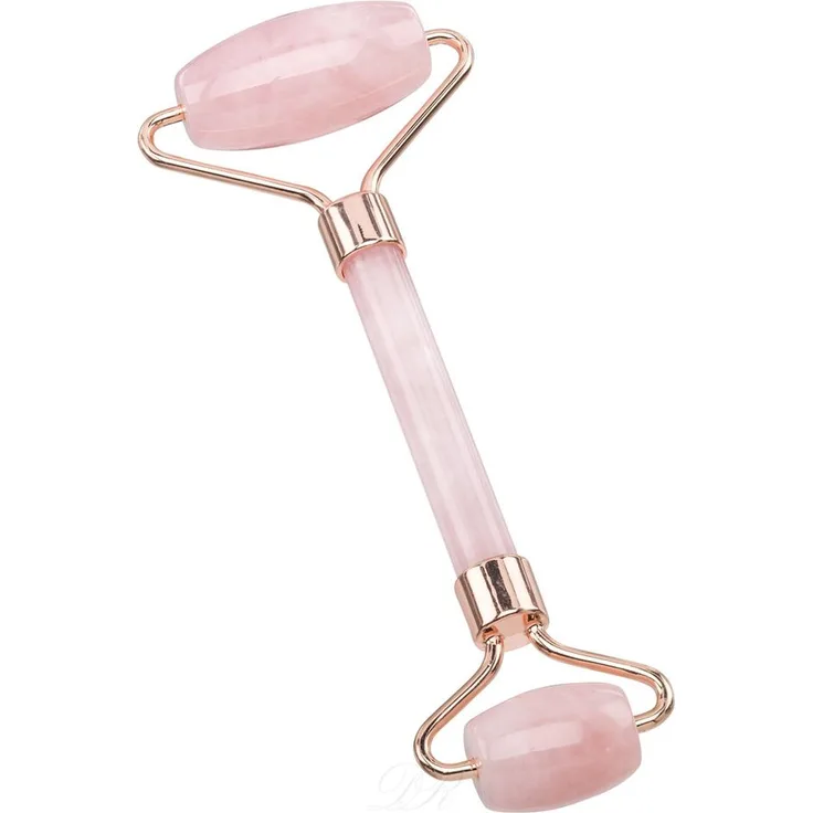 zoeayla Zoë Ayla Gesichts Roll-on Facial Roller Rose Quartz für Massagen gegen Spannungen und Stress, gegen feine Linien und Fältchen